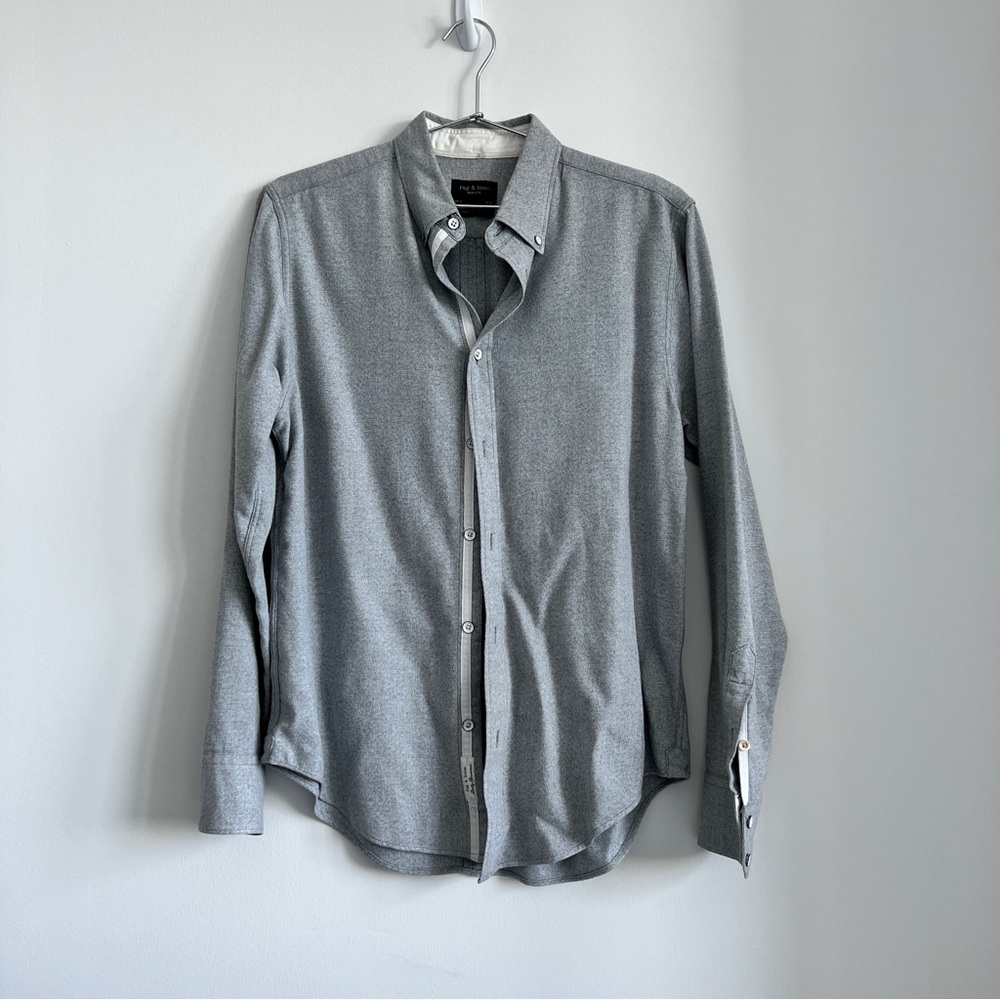 Men’s Rag & Bone Gray Collard Shirt, Size Medium (Fit 2)